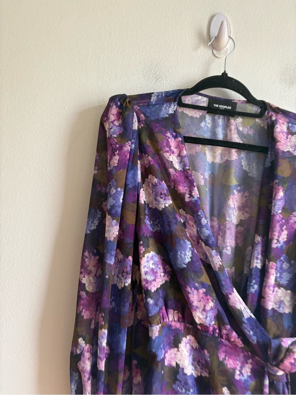 The Kooples Sz 8 Purple Floral Feminine Date Wedding Short Dress - Picture 3 of 13